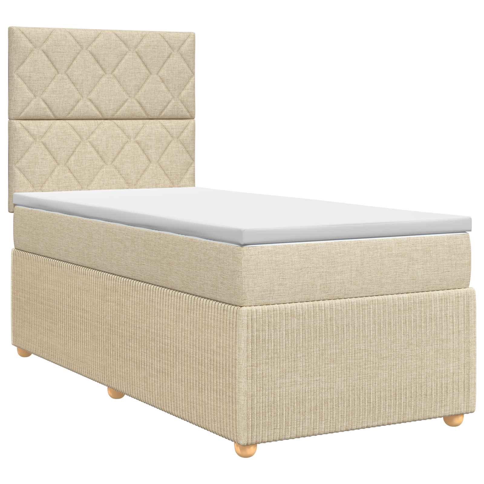 Boxspring krevet s madracem Krem 100 x 200 cm Tkanina
