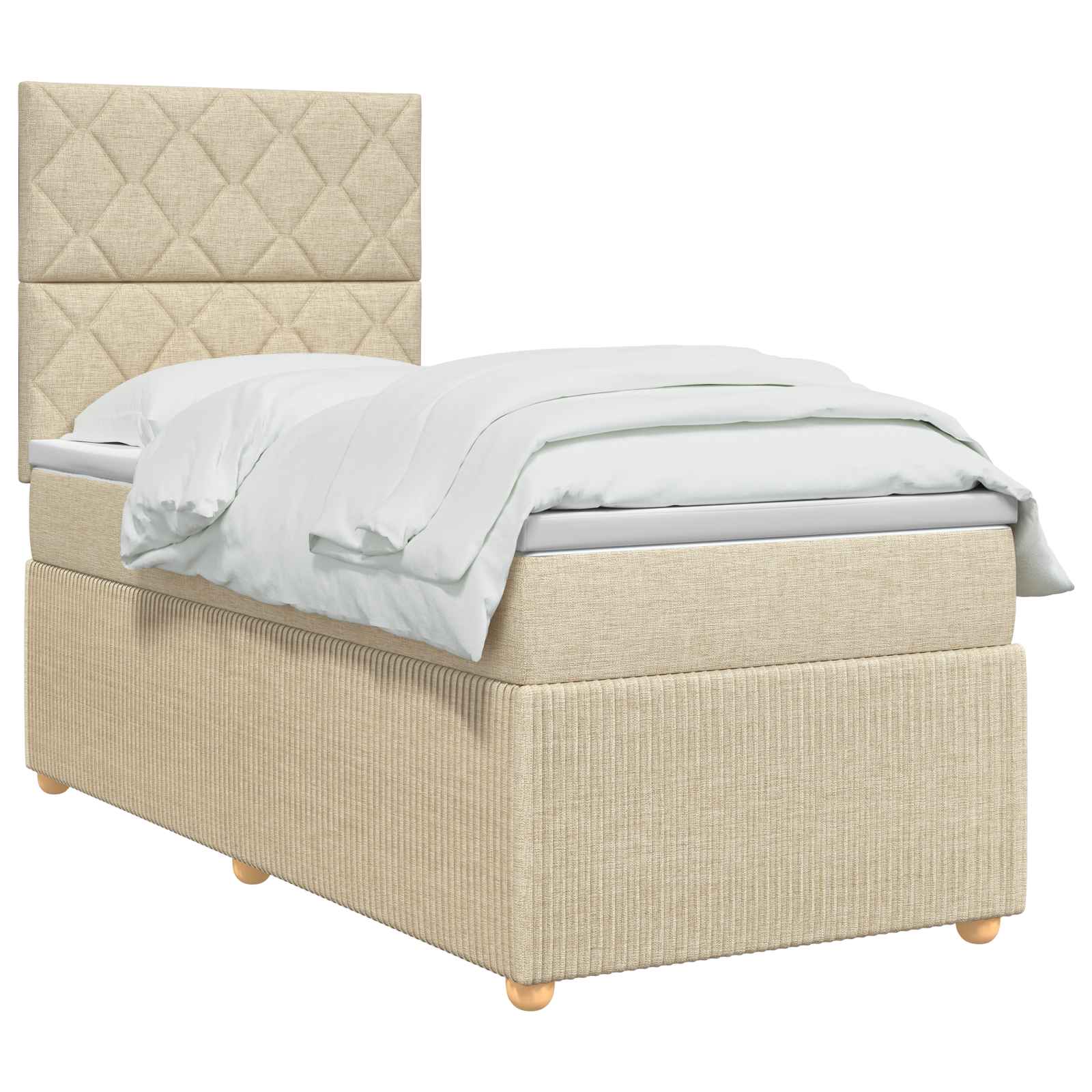 Boxspring krevet s madracem Krem 100 x 200 cm Tkanina