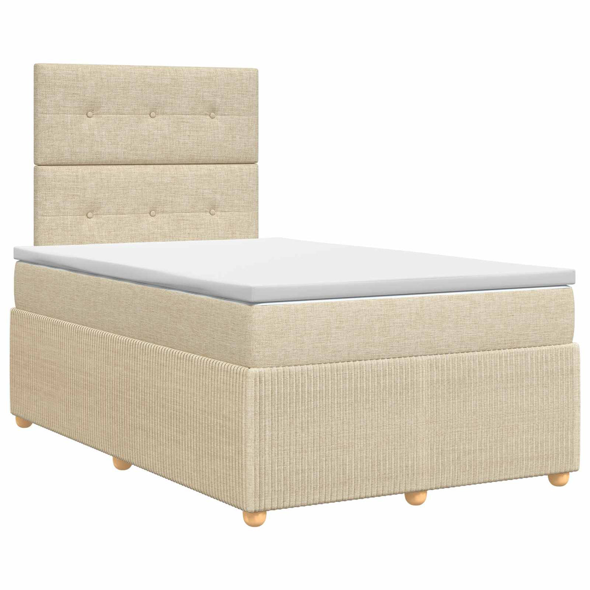 Boxspring krevet s madracem Krem 120 x 190 cm Tkanina