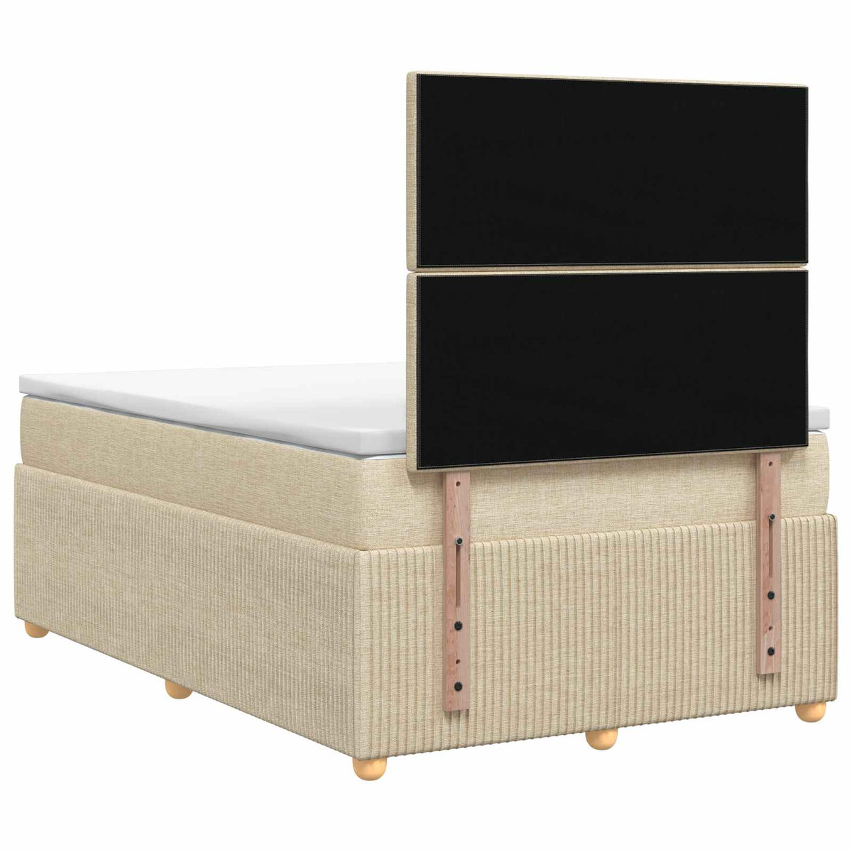 Boxspring krevet s madracem Krem 120 x 190 cm Tkanina