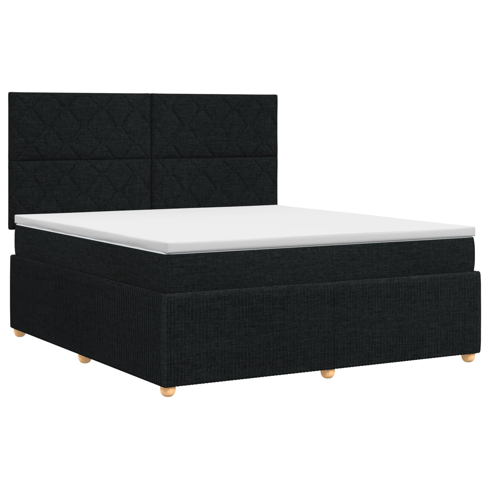Boxspring krevet s madracem Crna 140 x 200 cm Tkanina