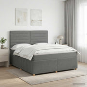 Boxspring krevet s madracem Tamnosiva 140 x 190 cm Tkanina