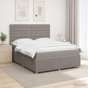 Boxspring krevet s madracem Sivosmeđa 140 x 200 cm Tkanina