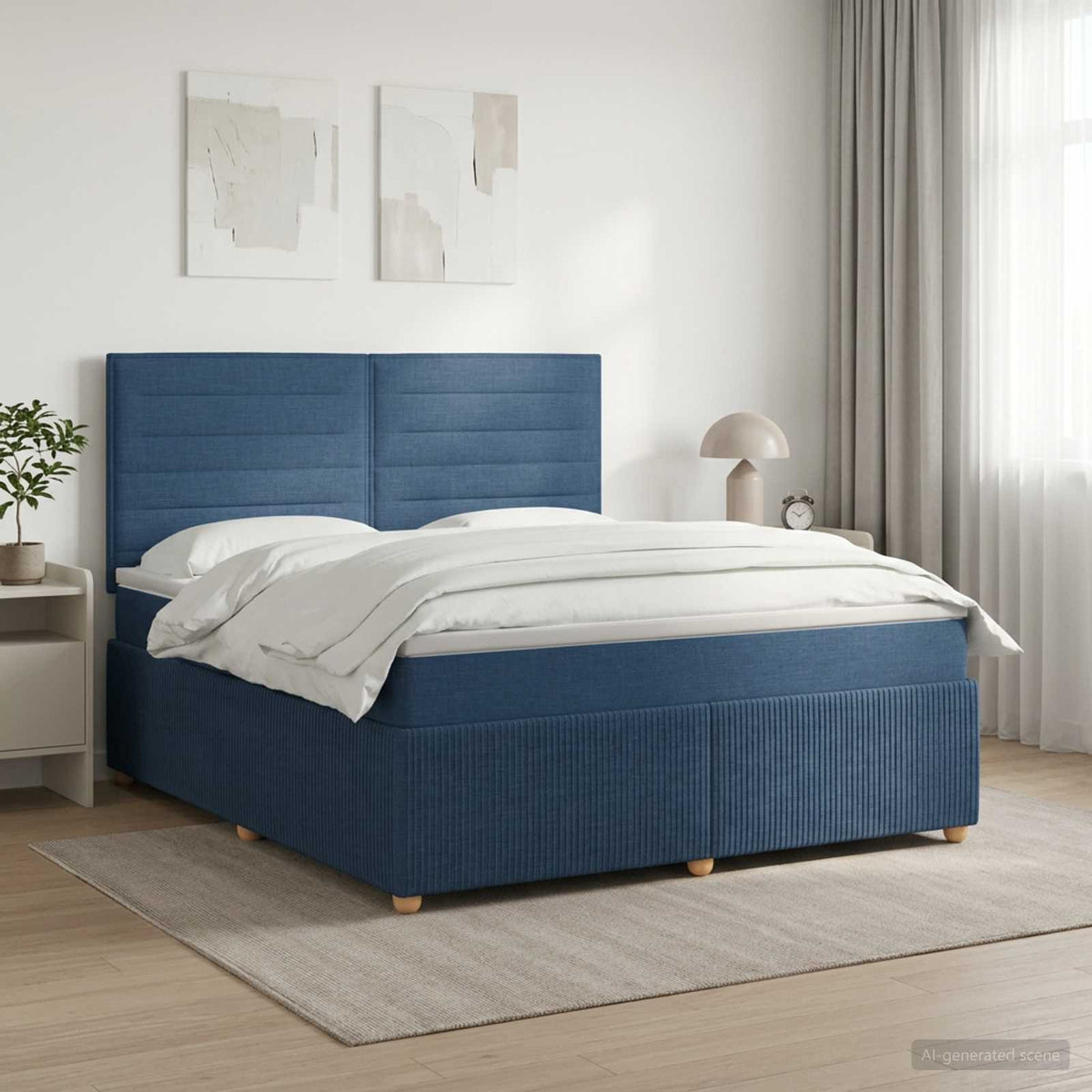Boxspring krevet s madracem Plava 160 x 200 cm Tkanina