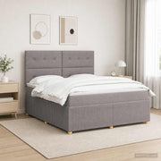 Boxspring krevet s madracem Sivosmeđa 140 x 190 cm Tkanina