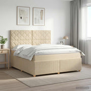 Boxspring krevet s madracem Krem 140 x 200 cm Tkanina