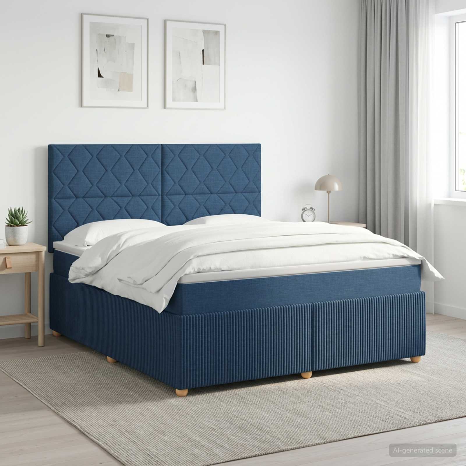 Boxspring krevet s madracem Plava 180 x 200 cm Tkanina