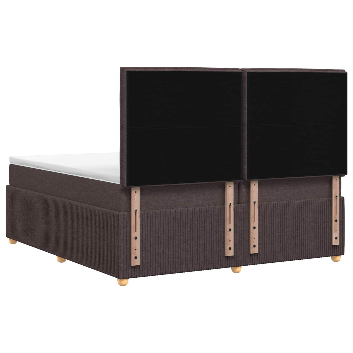 Boxspring krevet s madracem Tamno smeđa 200 x 200 cm Tkanina