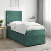 Boxspring krevet s madracem Tamnozelena 90 x 190 cm Baršun