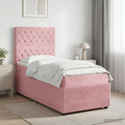 Boxspring krevet s madracem Ružičasta 100 x 200 cm Baršun