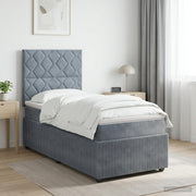 Boxspring krevet s madracem Tamnosiva Jjedan Baršun