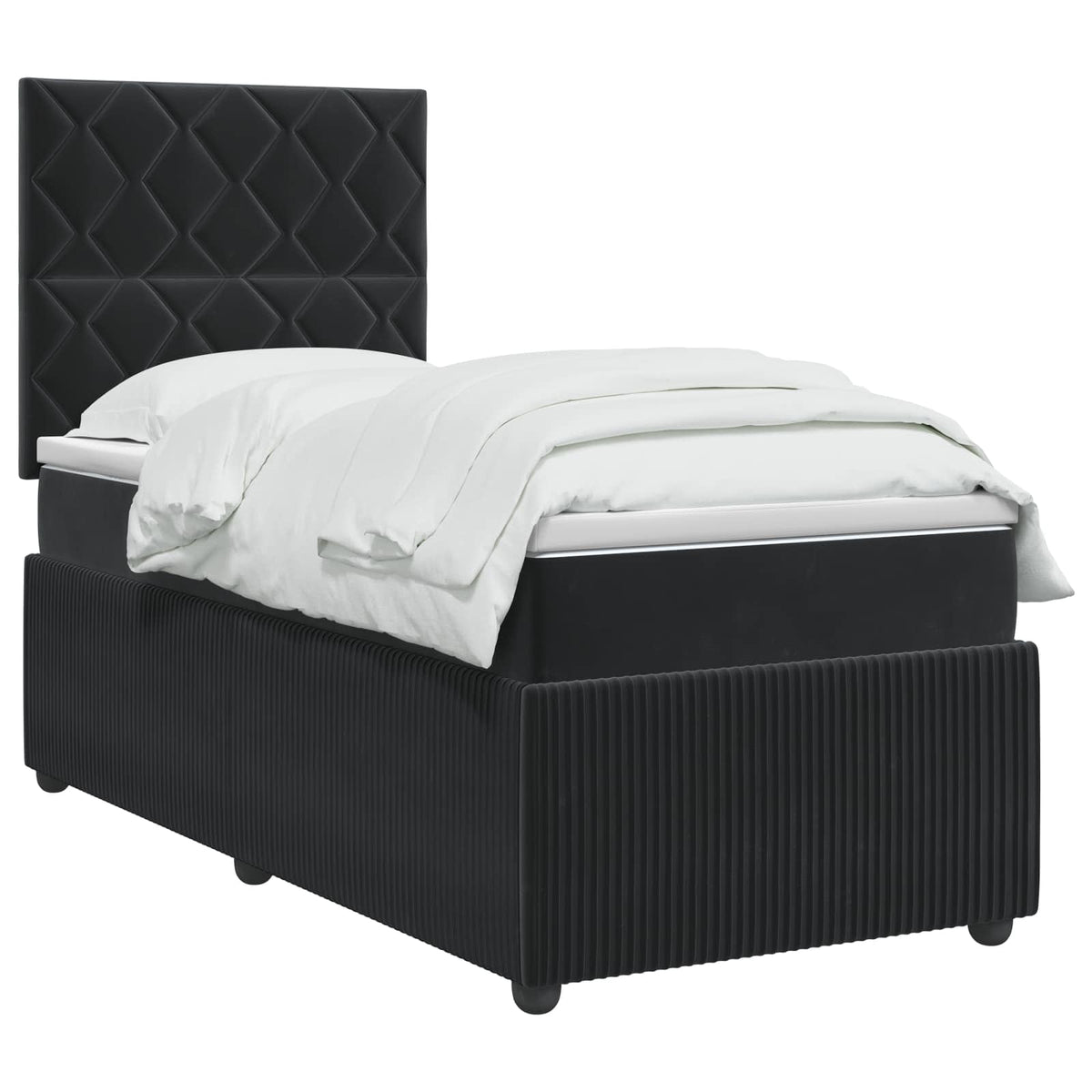 Boxspring krevet s madracem Crna 80 x 200 cm Baršun