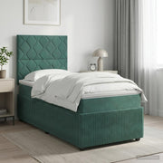 Boxspring krevet s madracem Tamnozelena 80 x 200 cm Baršun