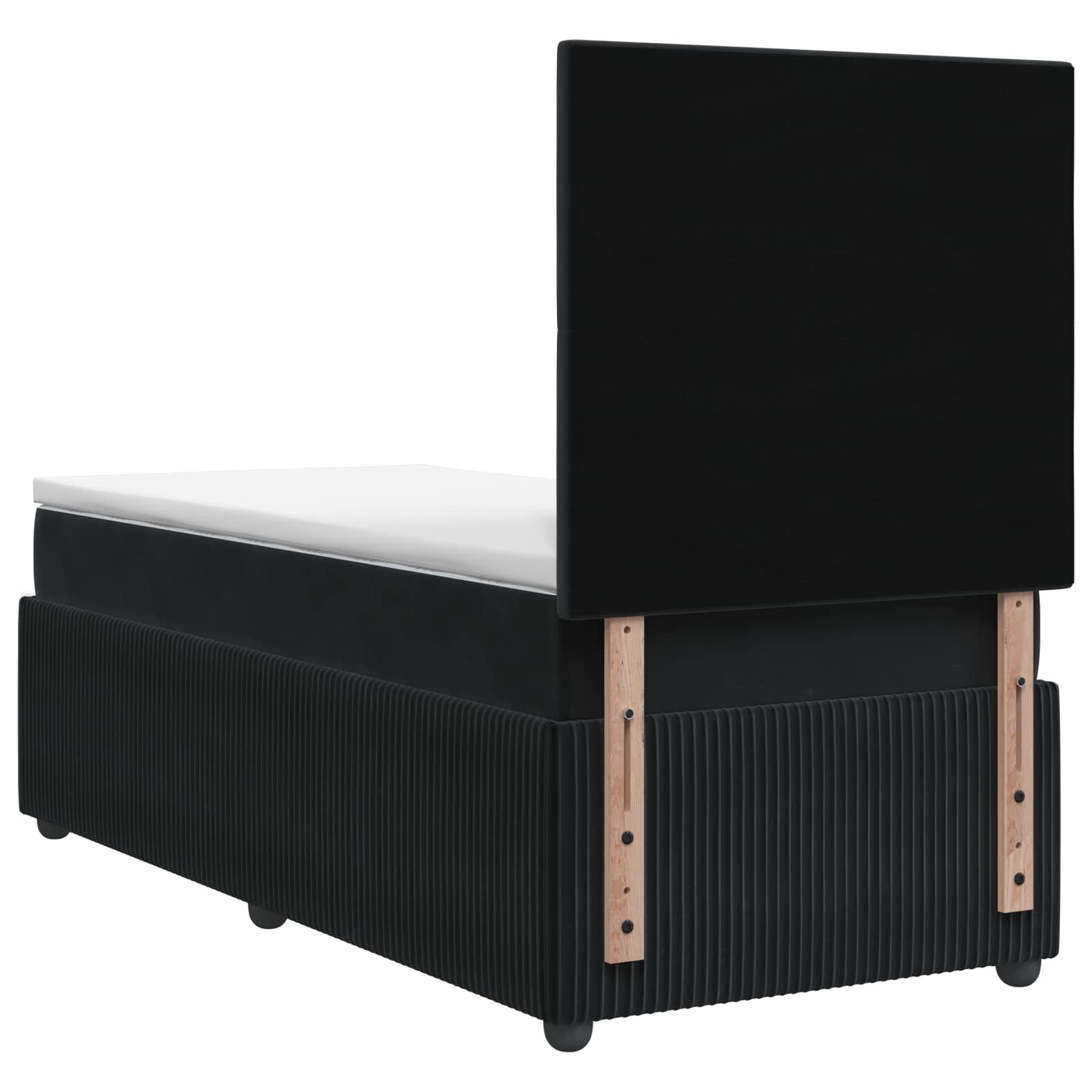 Boxspring krevet s madracem Crna 90 x 190 cm Baršun