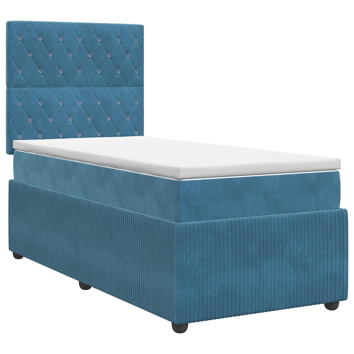 Boxspring krevet s madracem Plava 90 x 200 cm Baršun