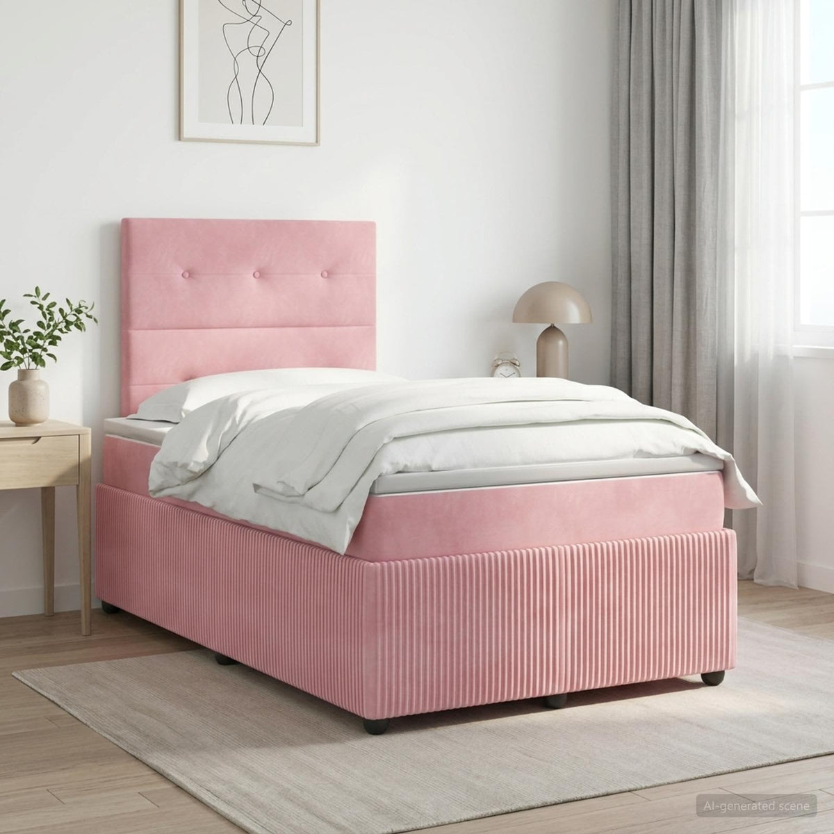 Boxspring krevet s madracem Ružičasta 120 x 200 cm Baršun
