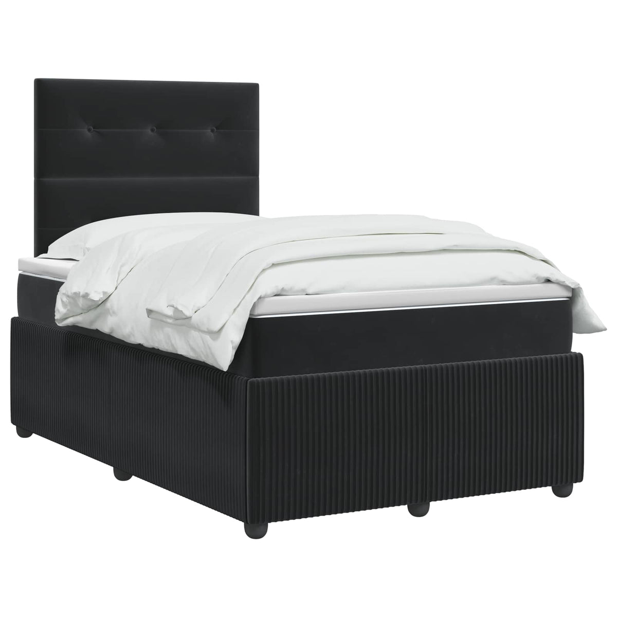 Boxspring krevet s madracem Crna 120 x 200 cm Baršun