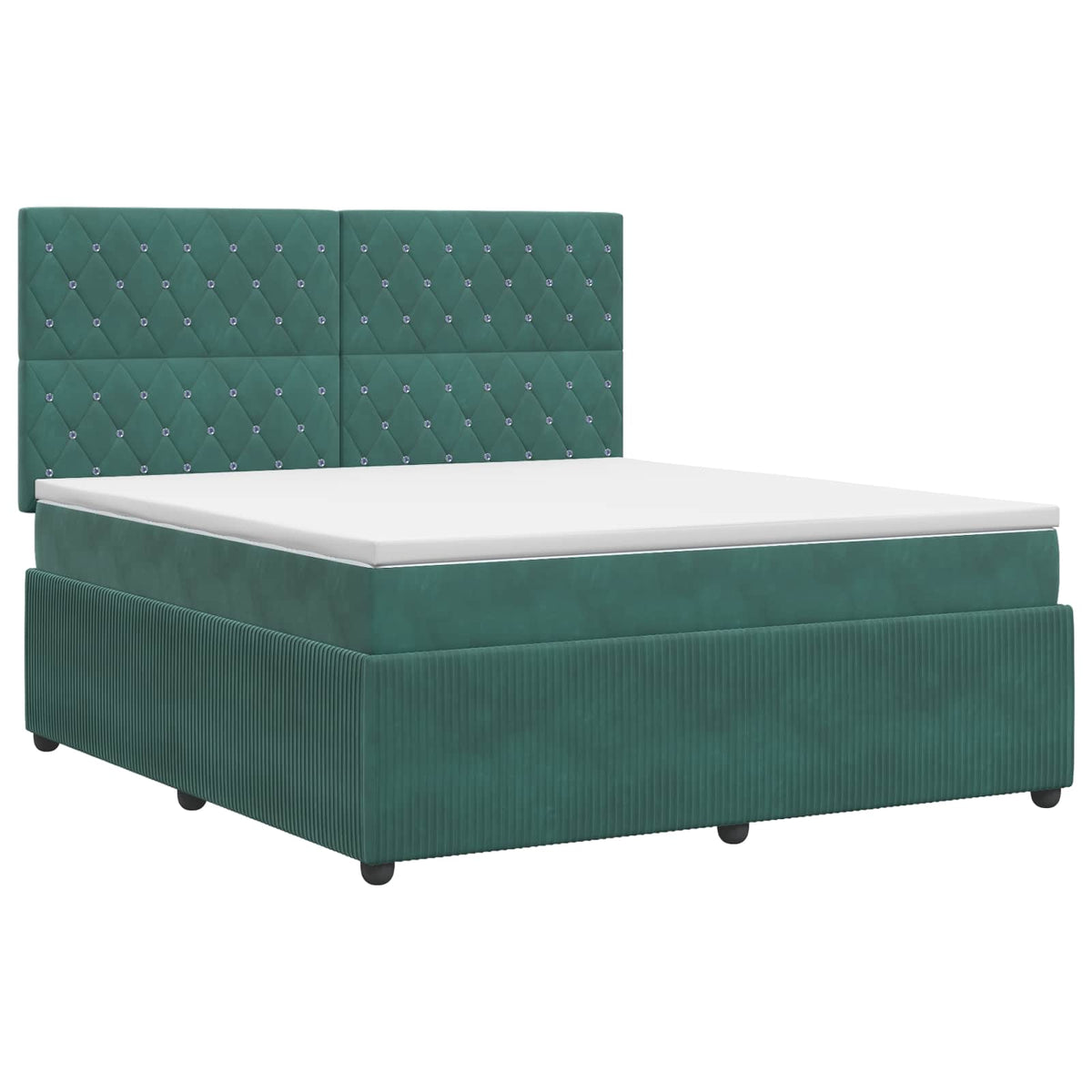 Boxspring krevet s madracem Tamnozelena 140 x 200 cm Baršun