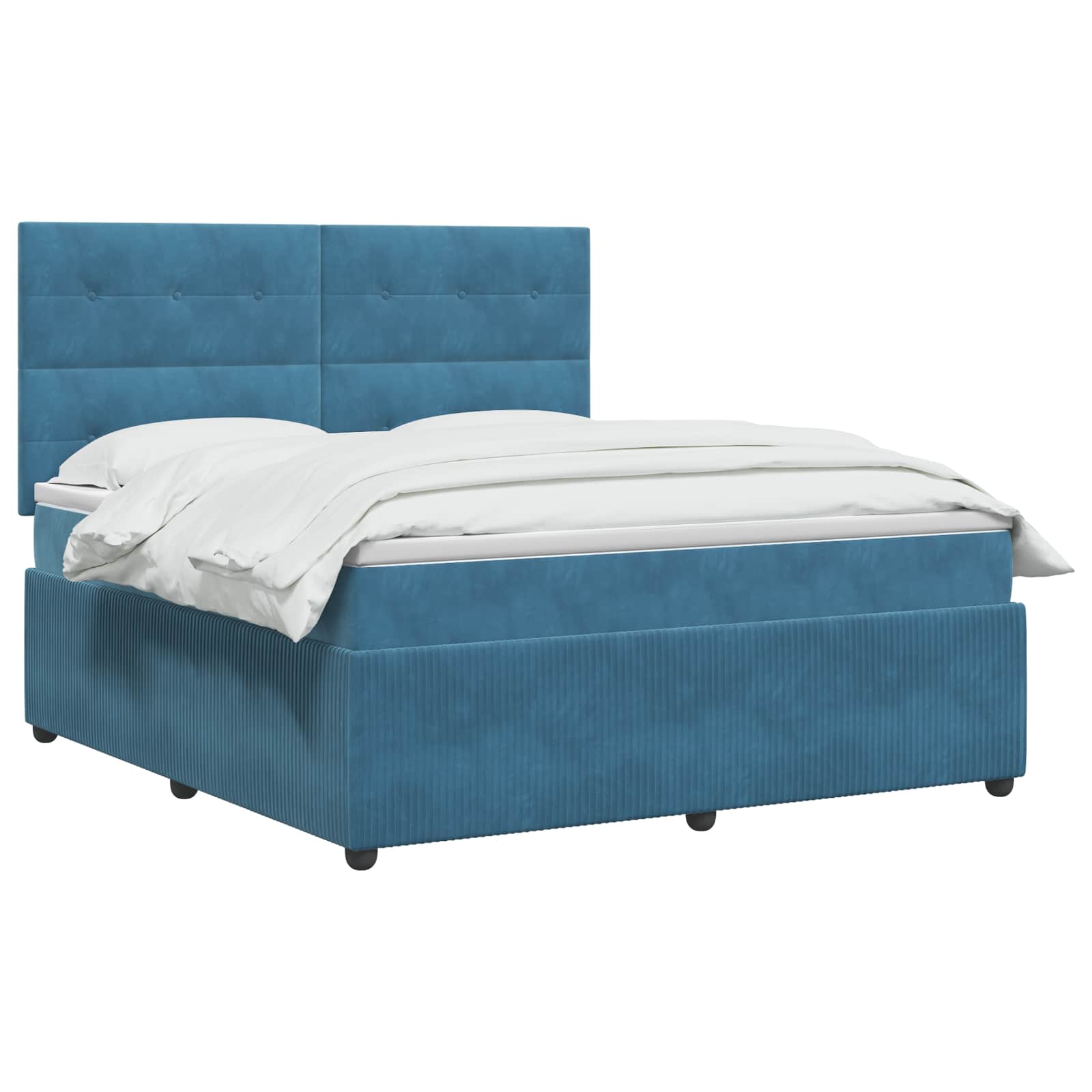 Boxspring krevet s madracem Plava 160 x 200 cm Baršun