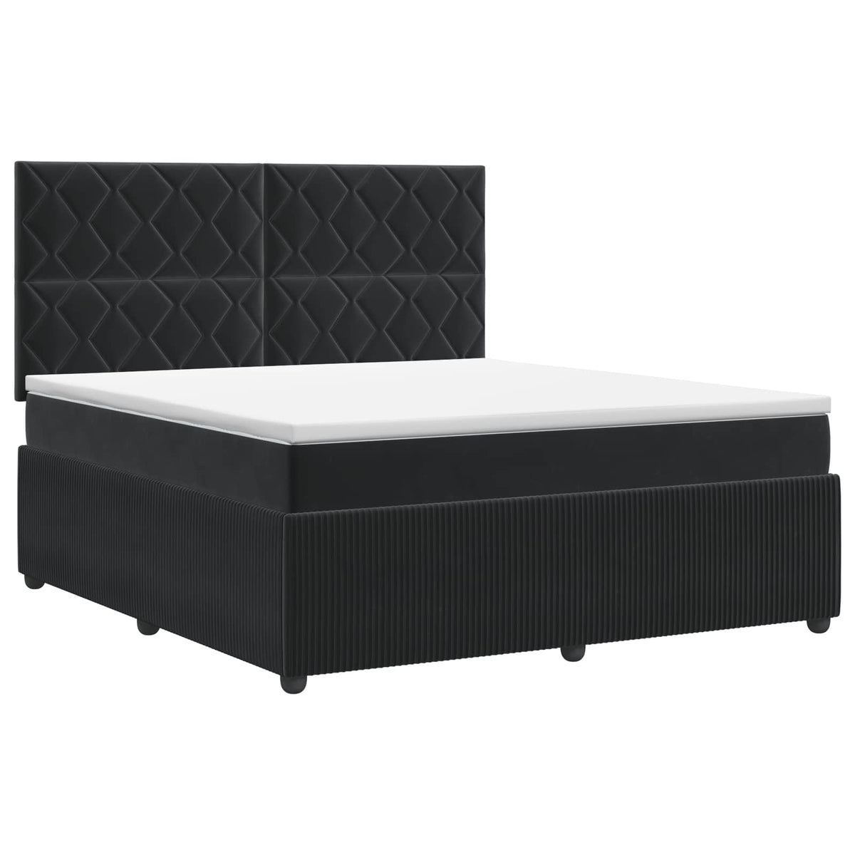 Boxspring krevet s madracem Crna 160 x 200 cm Baršun