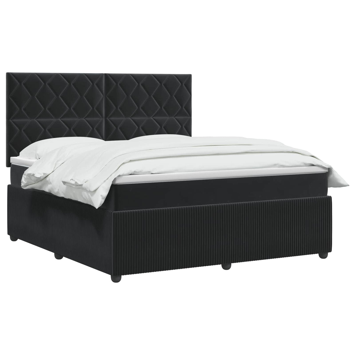 Boxspring krevet s madracem Crna 160 x 200 cm Baršun