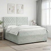 Boxspring krevet s madracem Svjetlosiva 180 x 200 cm Baršun