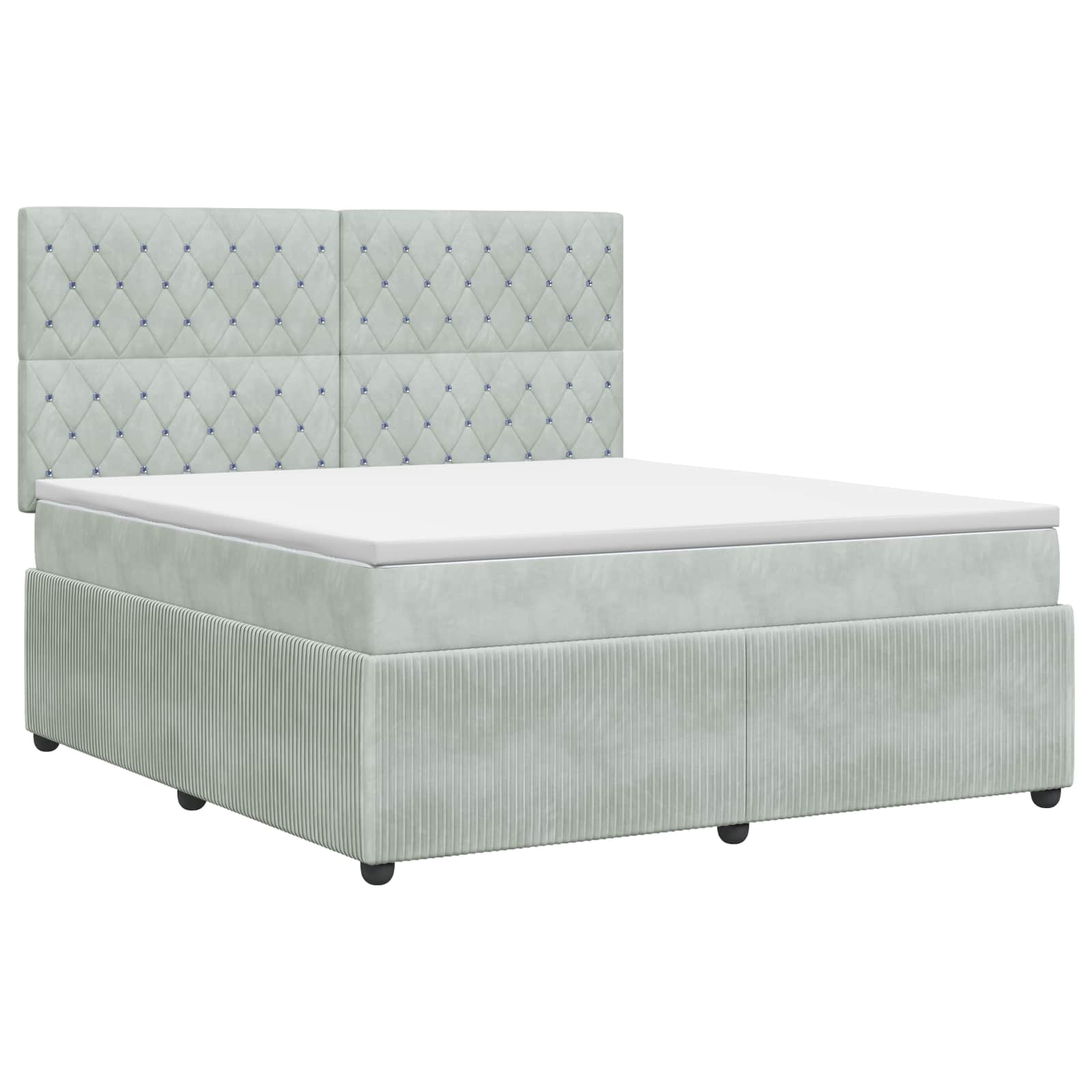 Boxspring krevet s madracem Svjetlosiva 180 x 200 cm Baršun