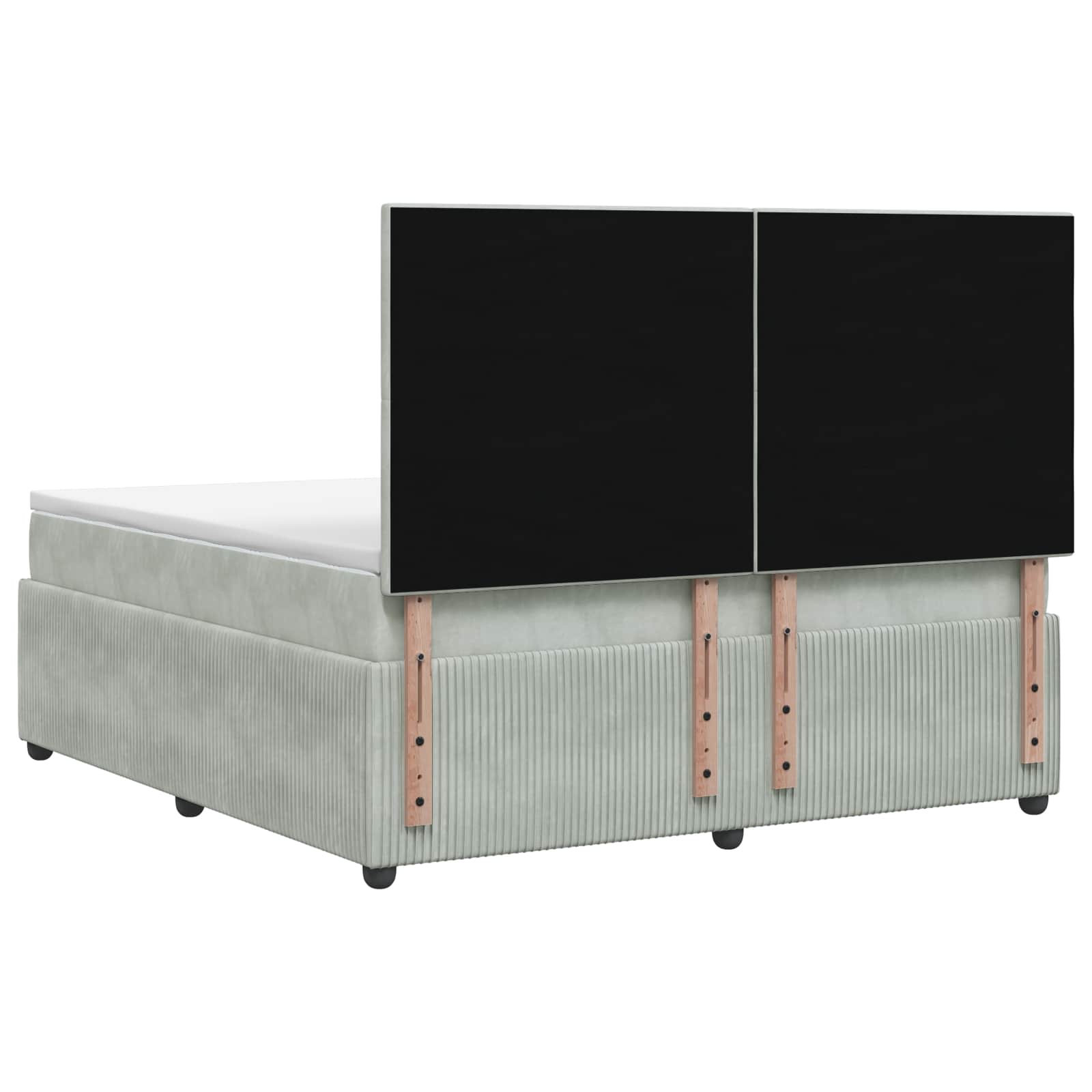 Boxspring krevet s madracem Svjetlosiva 180 x 200 cm Baršun