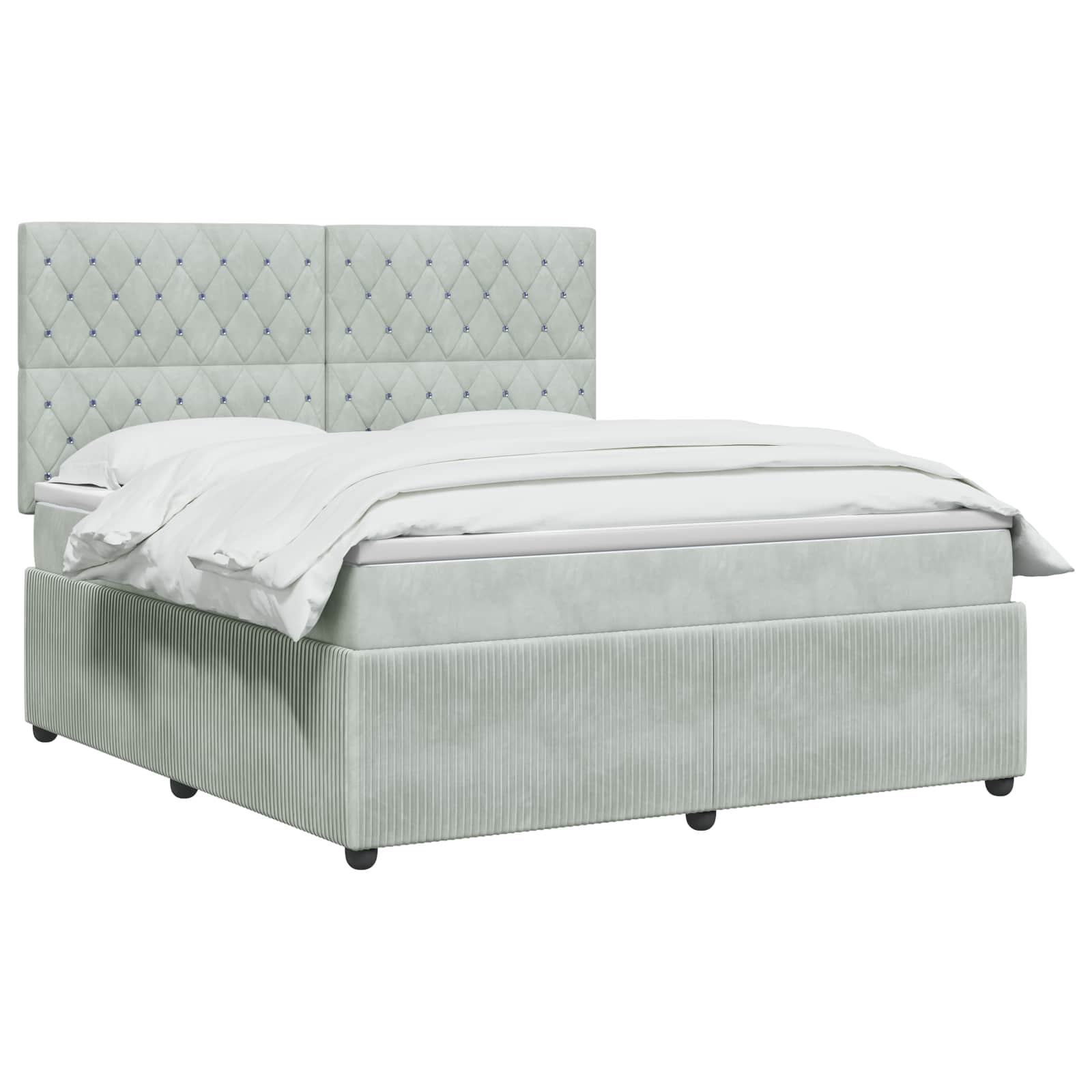 Boxspring krevet s madracem Svjetlosiva 180 x 200 cm Baršun