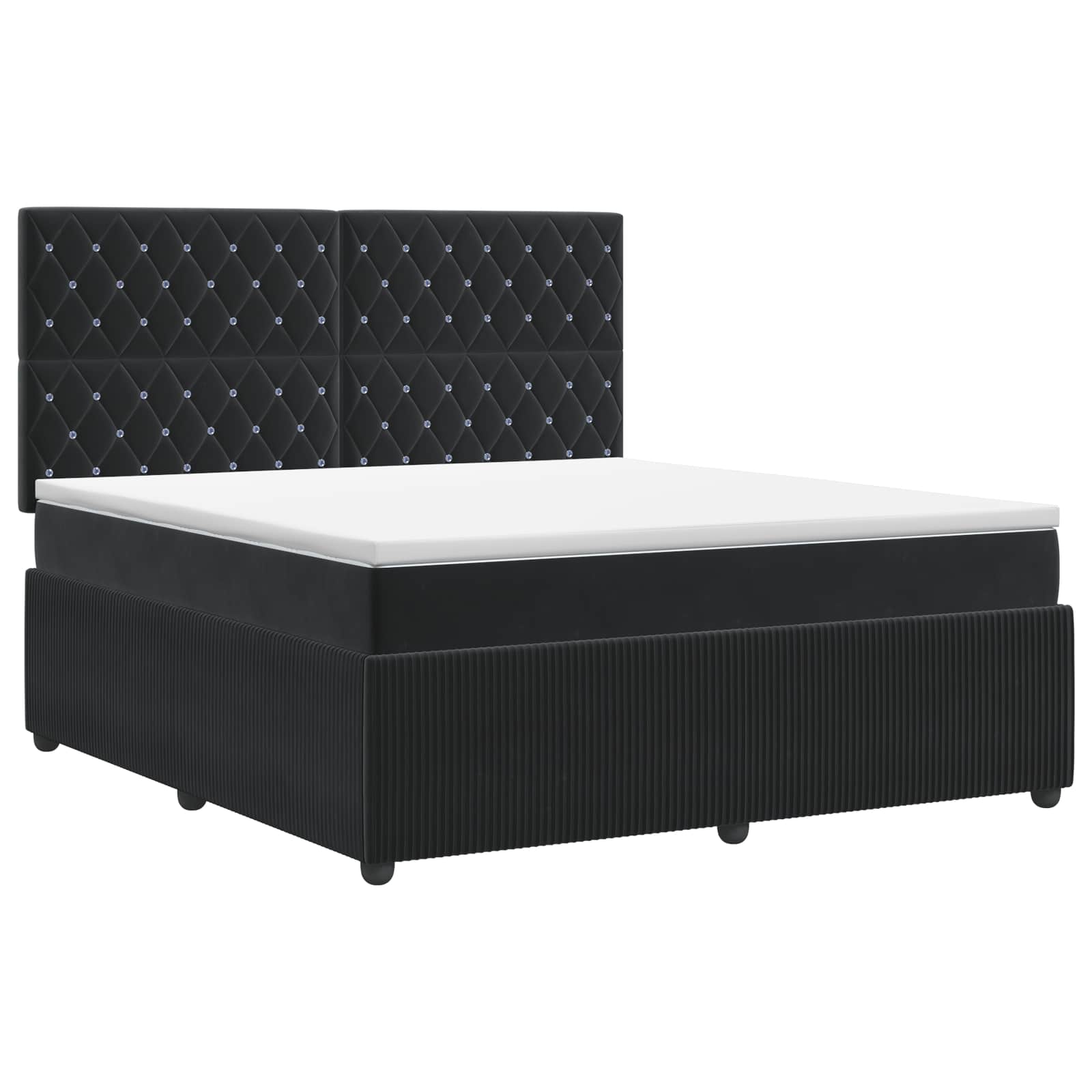 Boxspring krevet s madracem Crna 180 x 200 cm Baršun