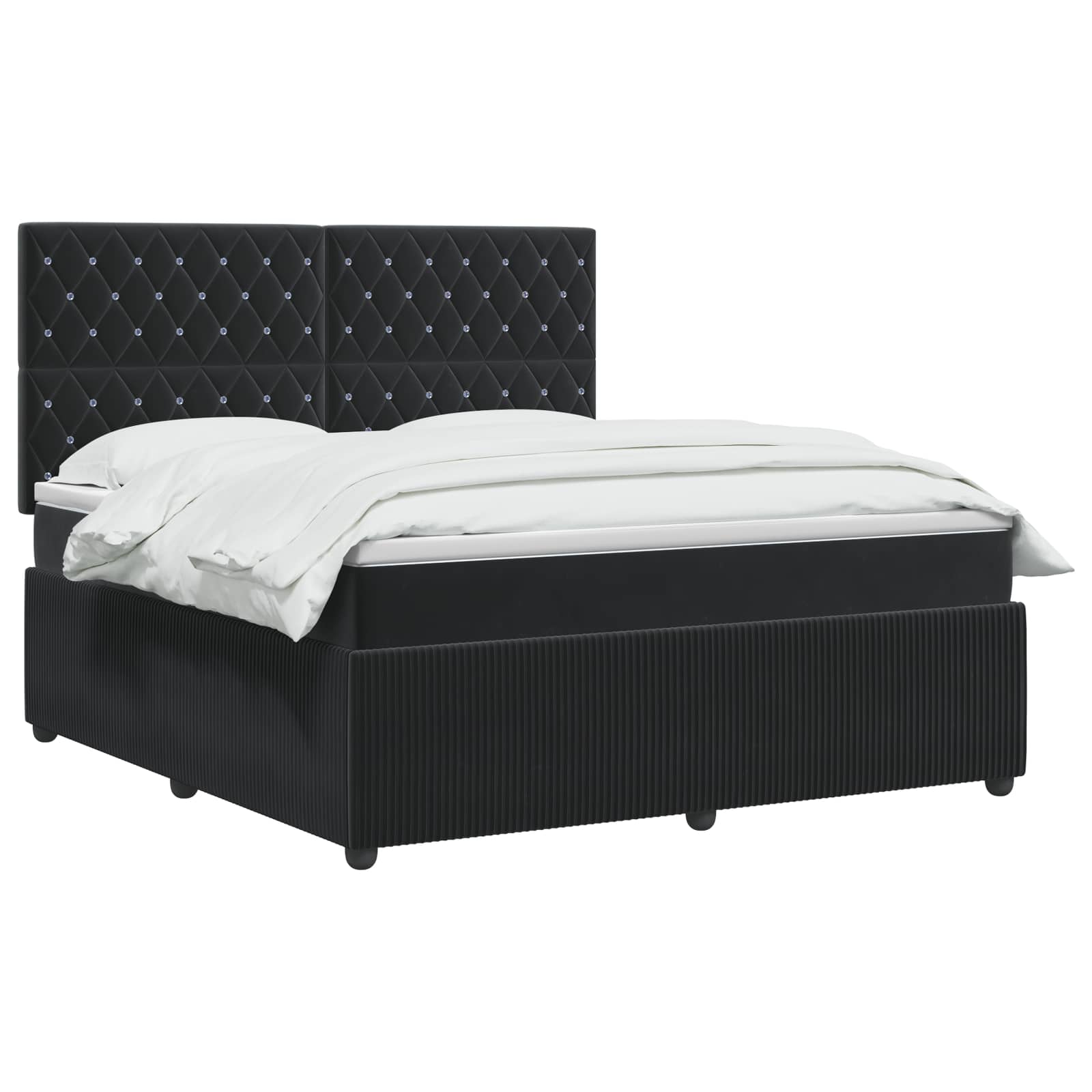Boxspring krevet s madracem Crna 180 x 200 cm Baršun