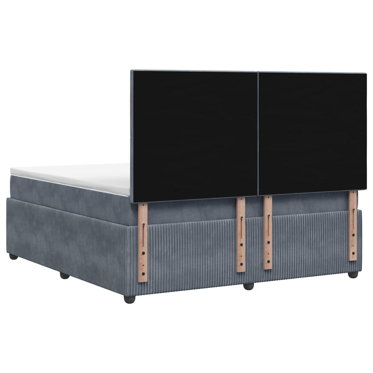 Boxspring krevet s madracem Tamnosiva 180 x 200 cm Baršun