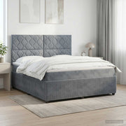 Boxspring krevet s madracem Tamnosiva 180 x 200 cm Baršun