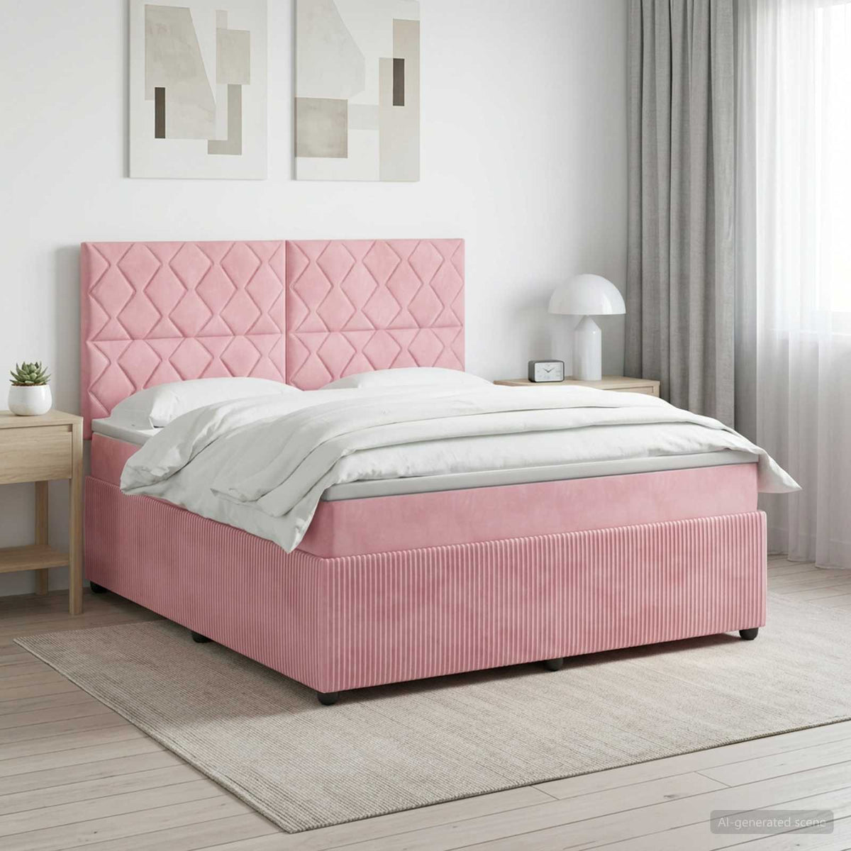 Boxspring krevet s madracem Ružičasta 180 x 200 cm Baršun