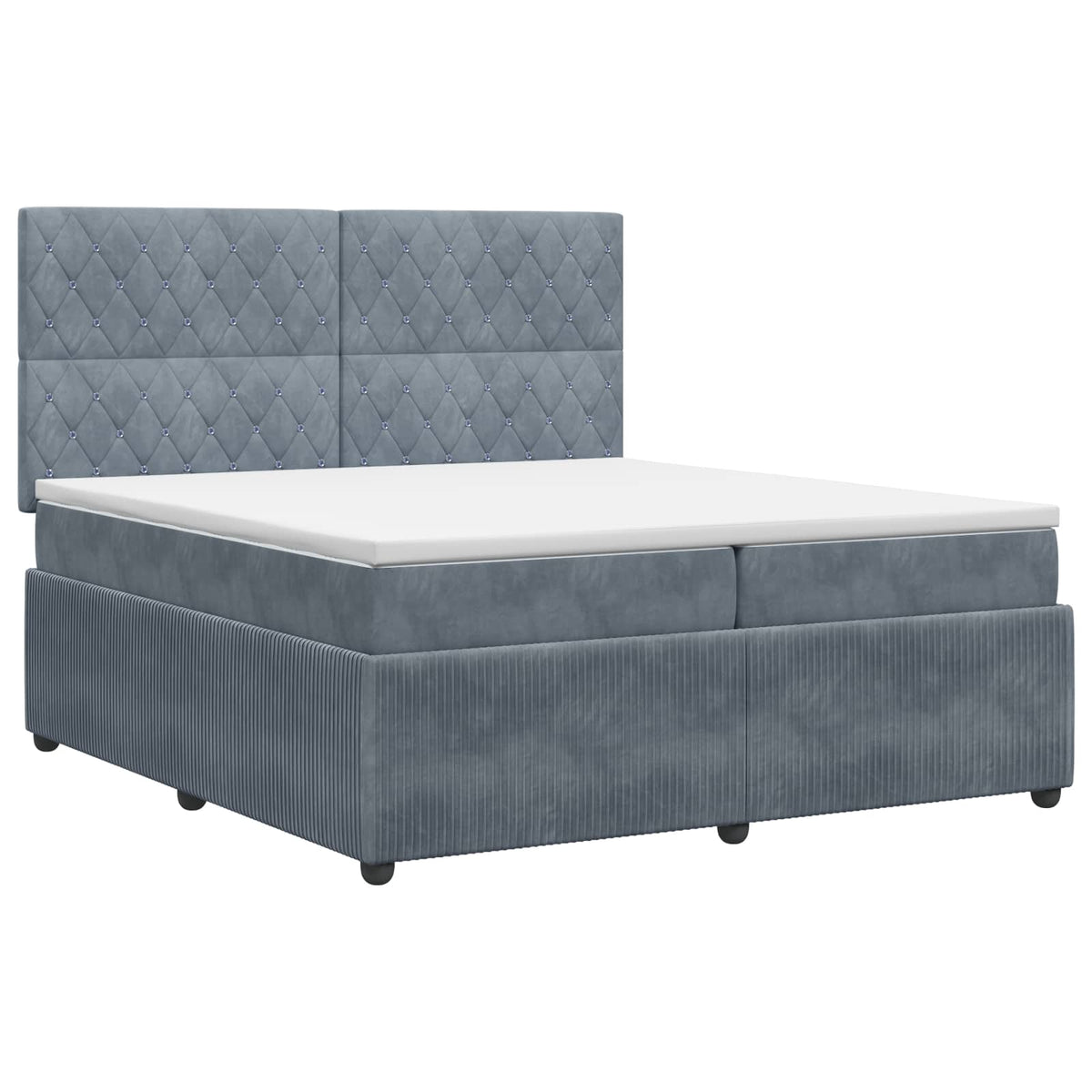 Boxspring krevet s madracem Tamnosiva 200 x 200 cm Baršun
