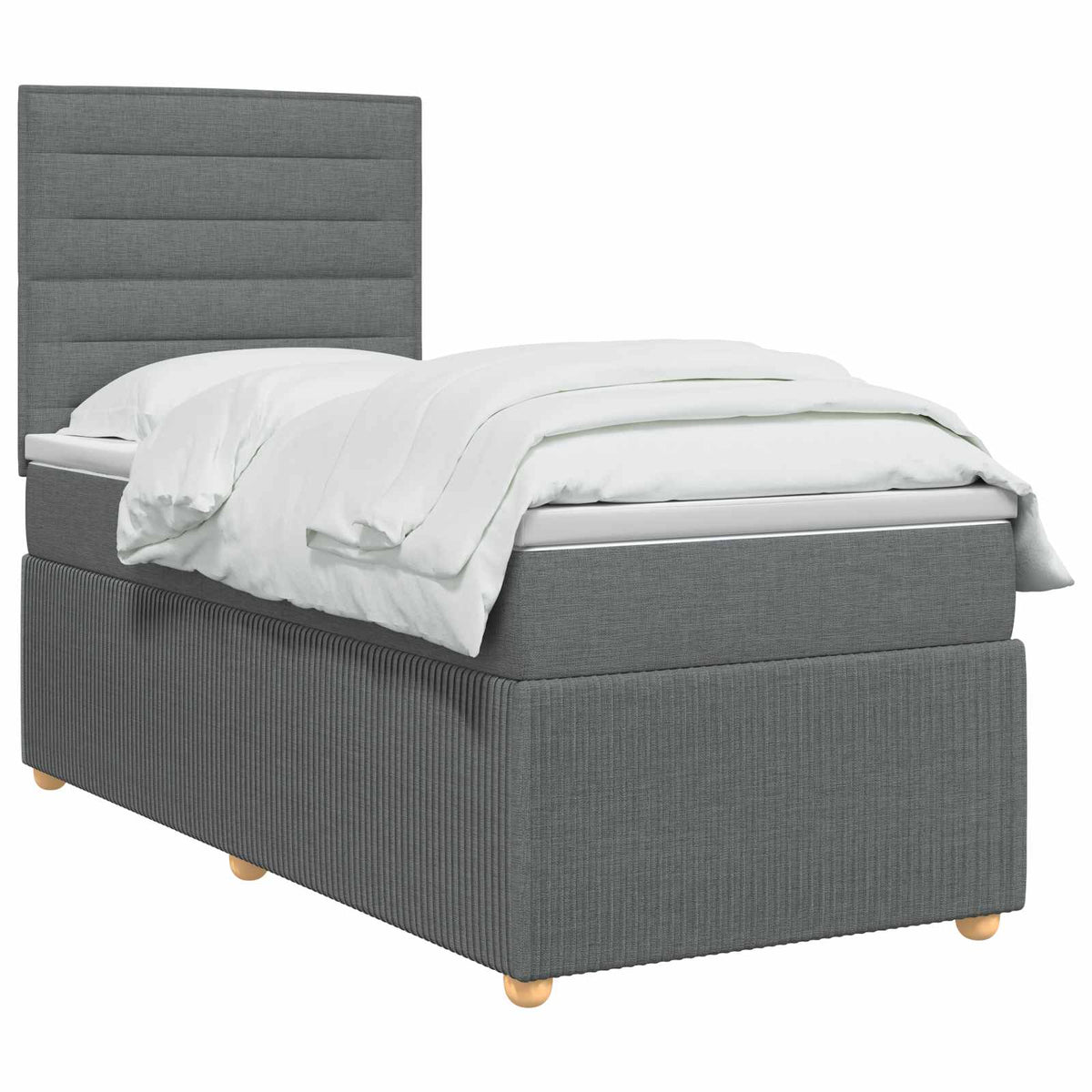 Boxspring krevet s madracem Tamnosiva Jjedan Tkanina