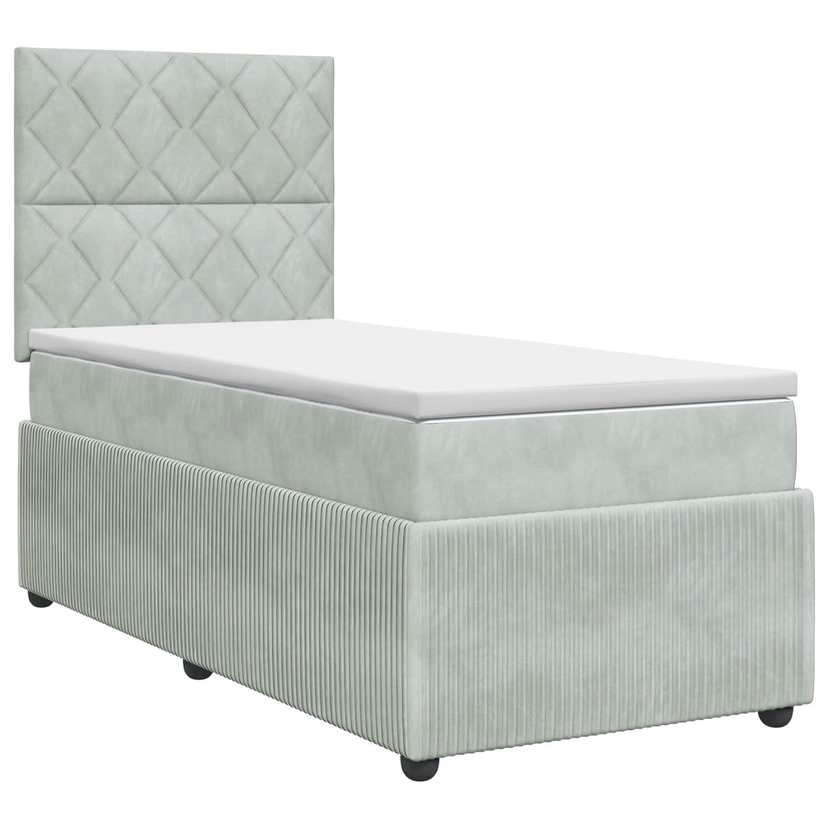 Boxspring krevet s madracem Svjetlosiva Jjedan Baršun