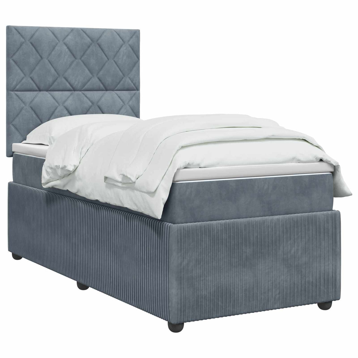 Boxspring krevet s madracem Tamnosiva Jjedan Baršun