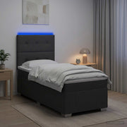 Krevet s box springom, madracem i LED-om Tamnosiva 90 x 190 cm