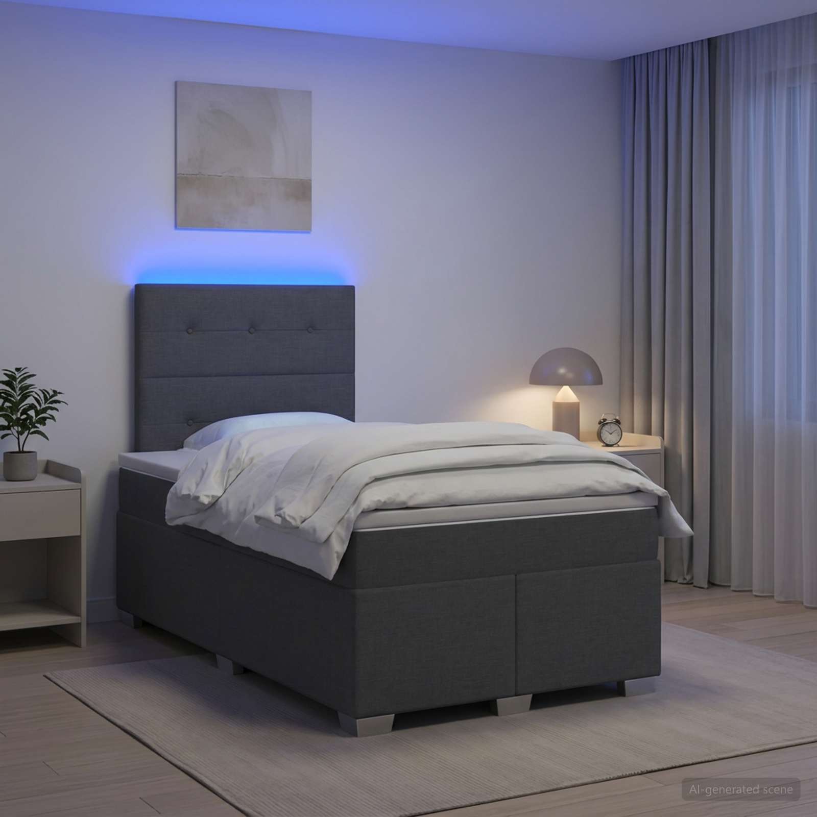 Boxspring krevet s madracem Tamnosiva 120 x 190 cm Tkanina