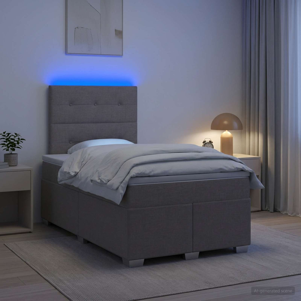 Boxspring krevet s madracem Sivosmeđa 120 x 190 cm Tkanina