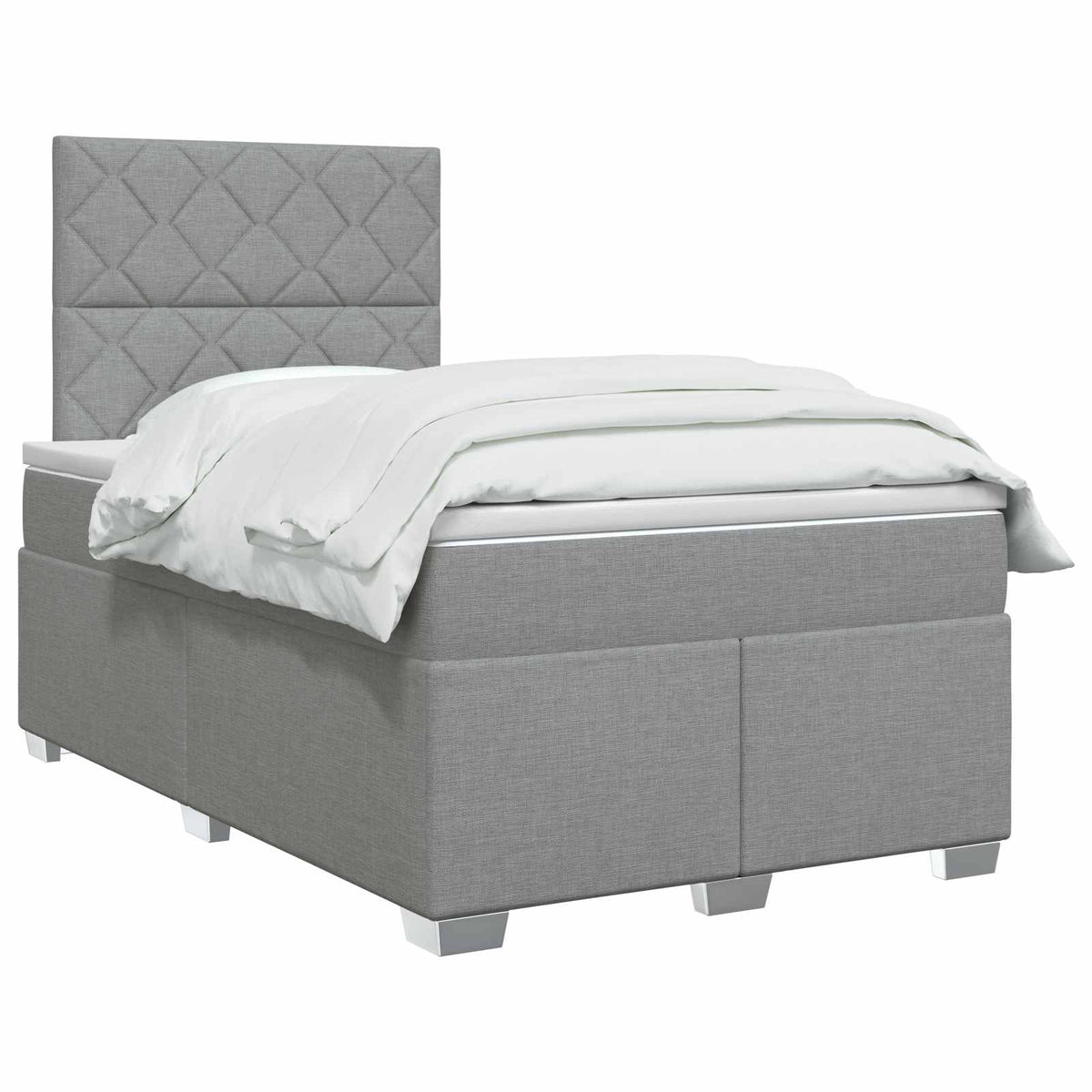 Boxspring krevet s madracem Svjetlosiva 120 x 190 cm Tkanina