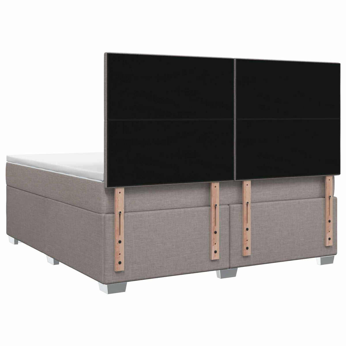 Boxspring krevet s madracem Sivosmeđa 160 x 200 cm Tkanina Smeđesiva 160 x 200 x 140.5 cm
