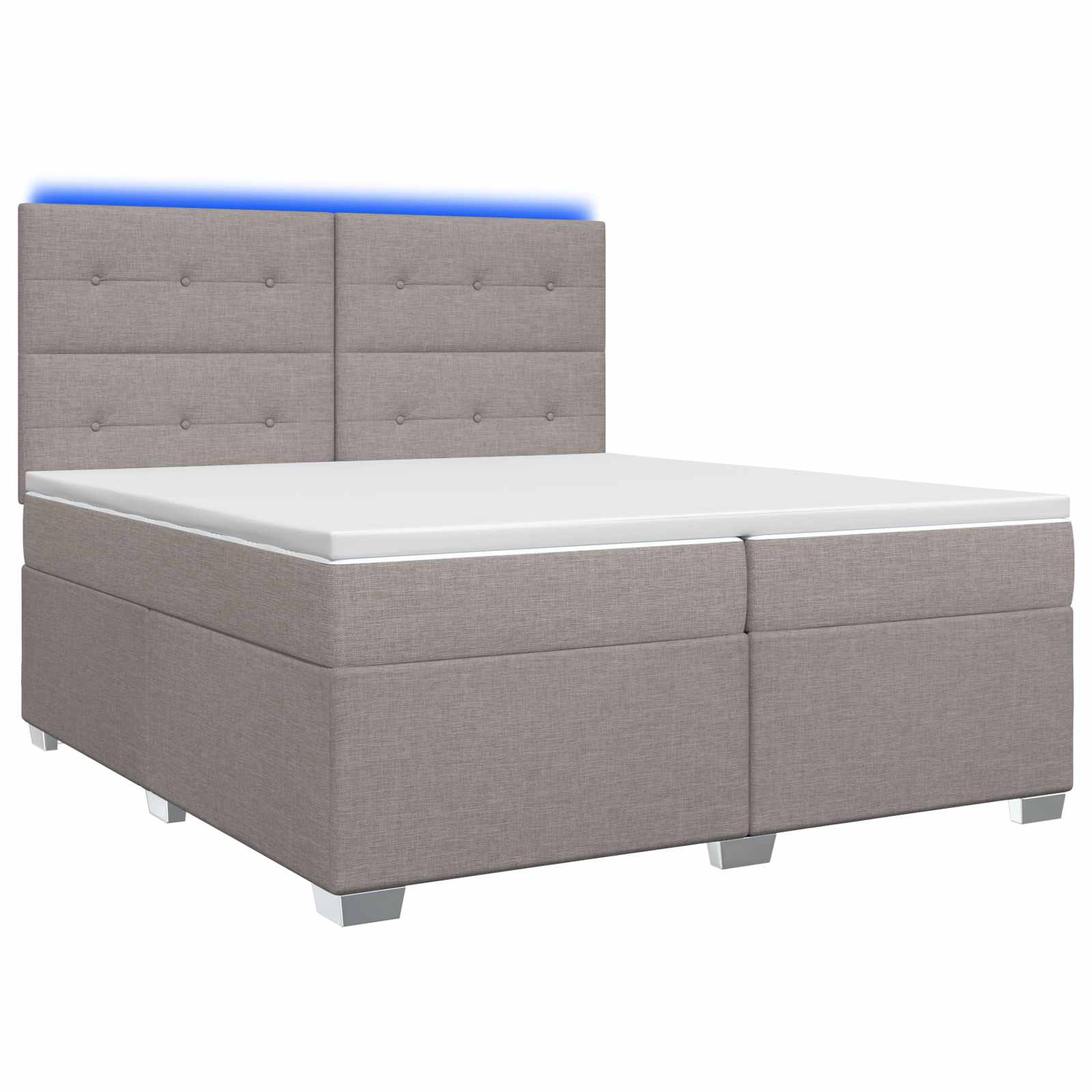 Boxspring krevet s madracem Sivosmeđa 200 x 200 cm Tkanina