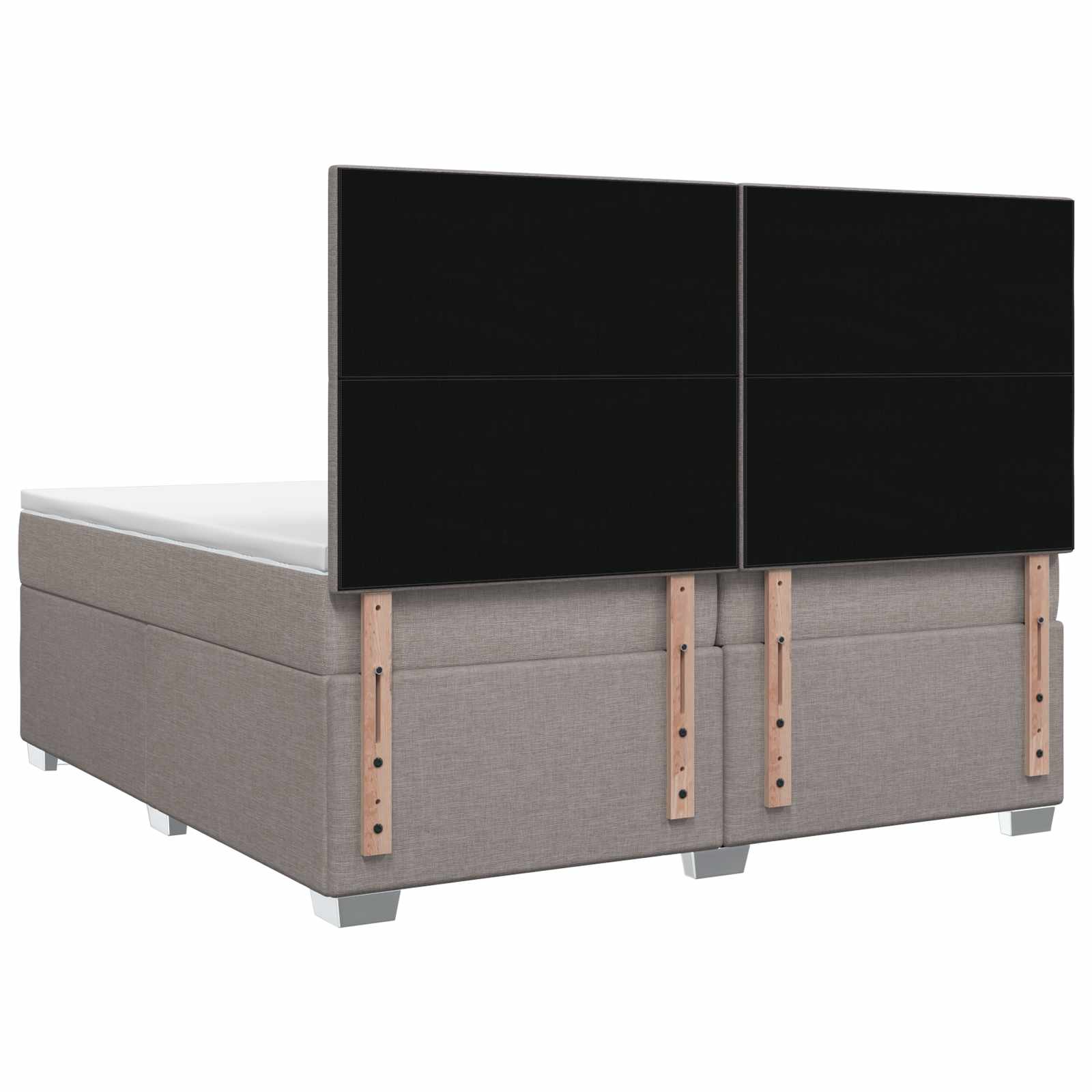 Boxspring krevet s madracem Sivosmeđa 200 x 200 cm Tkanina