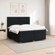 Boxspring krevet s madracem Crna 200 x 200 cm Tkanina