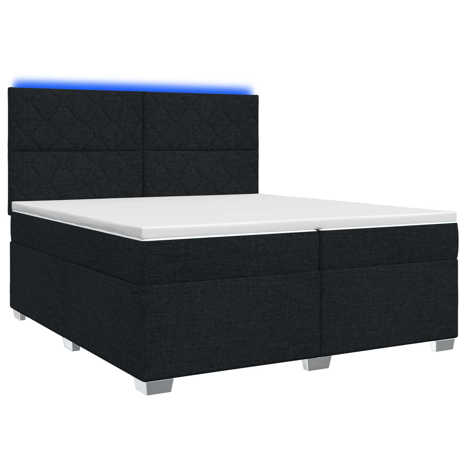 Boxspring krevet s madracem Crna 200 x 200 cm Tkanina