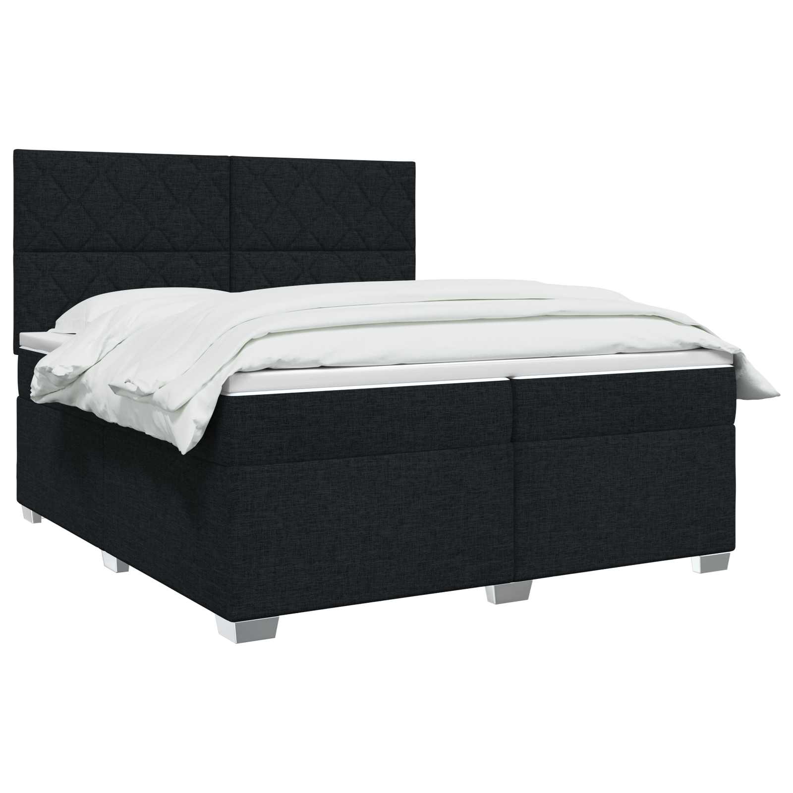 Boxspring krevet s madracem Crna 200 x 200 cm Tkanina