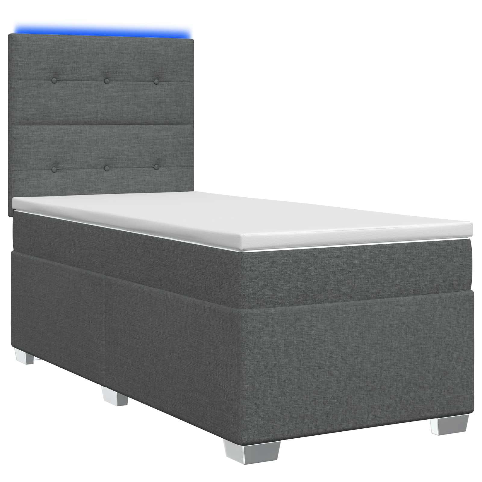 Krevet s box springom, madracem i LED-om Tamnosiva 90 x 190 cm