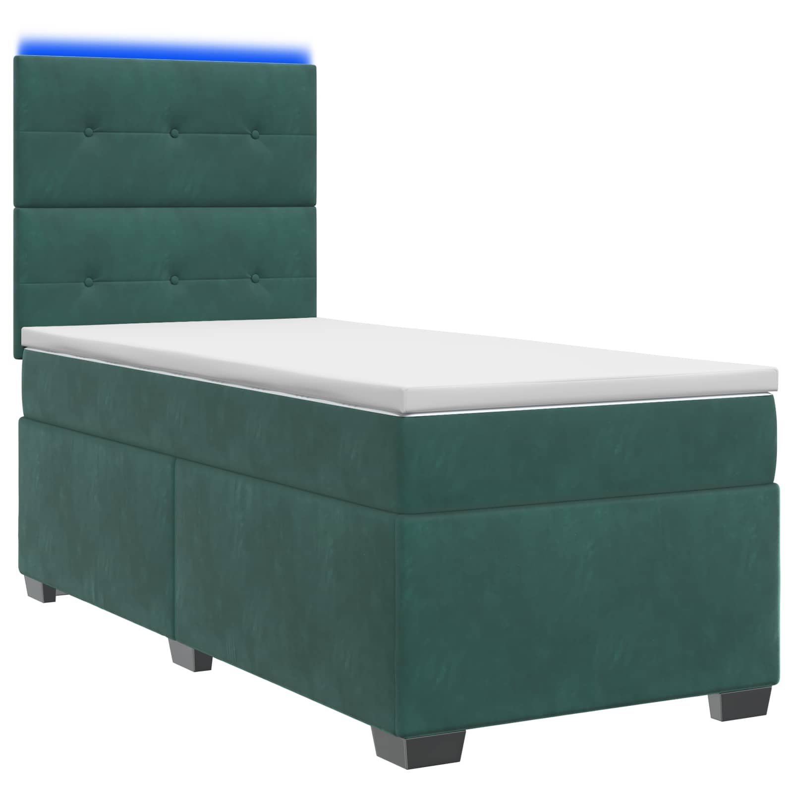 Boxspring krevet s madracem Tamnozelena 80 x 200 cm Baršun